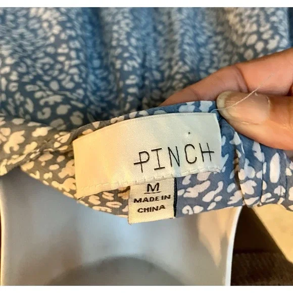 Pinch Boutique Sleeveless Drop Waist Blue Patterned Ruffle Dress Size Medium‎ - Picture 6 of 7